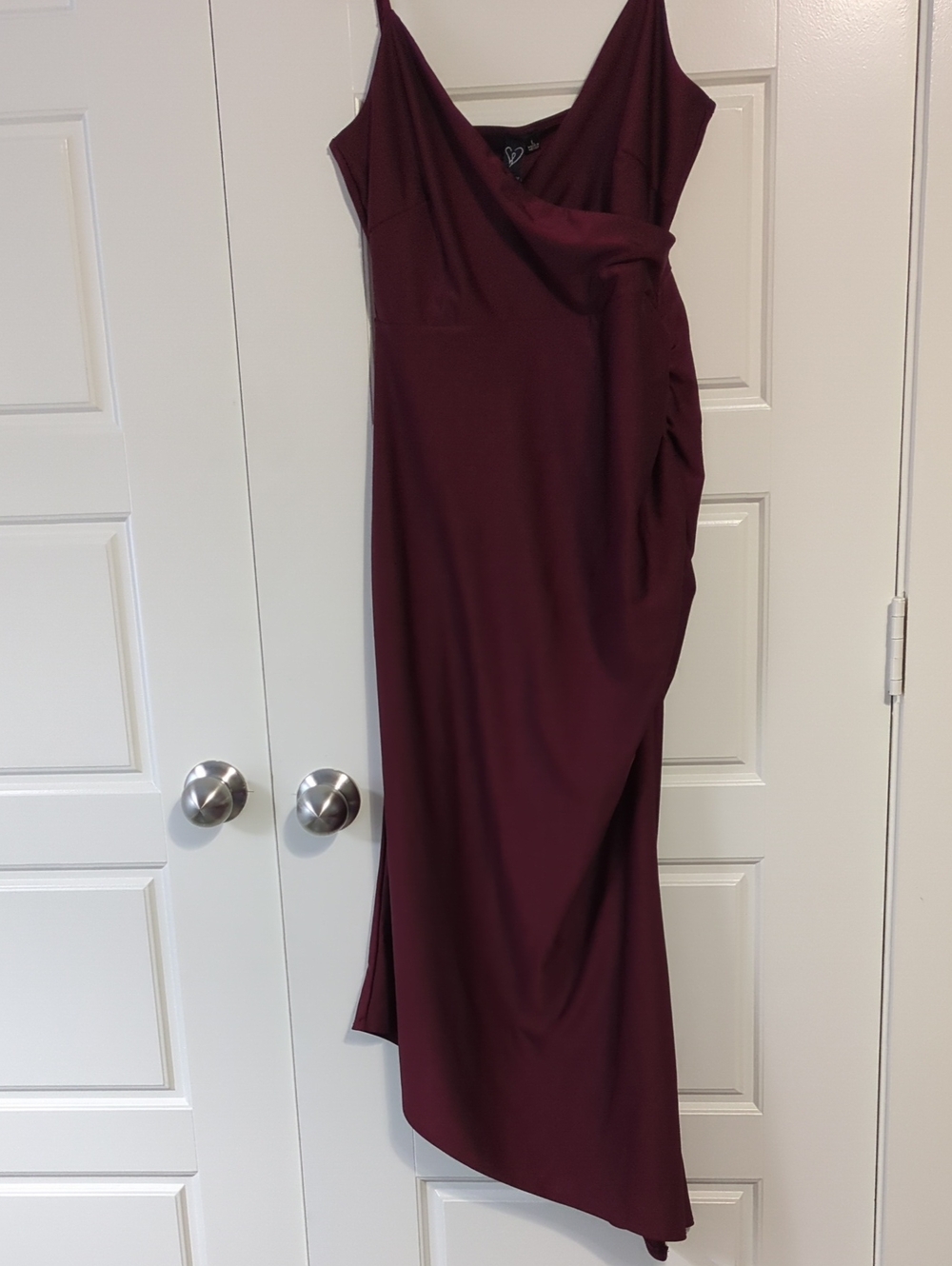 Windsor Wine Asymmetrical V-Neck Evening Dress